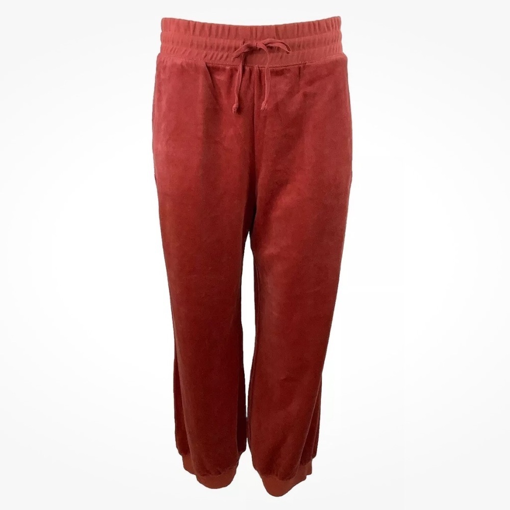 Women’s Cozy Red Velour Jogger Pants